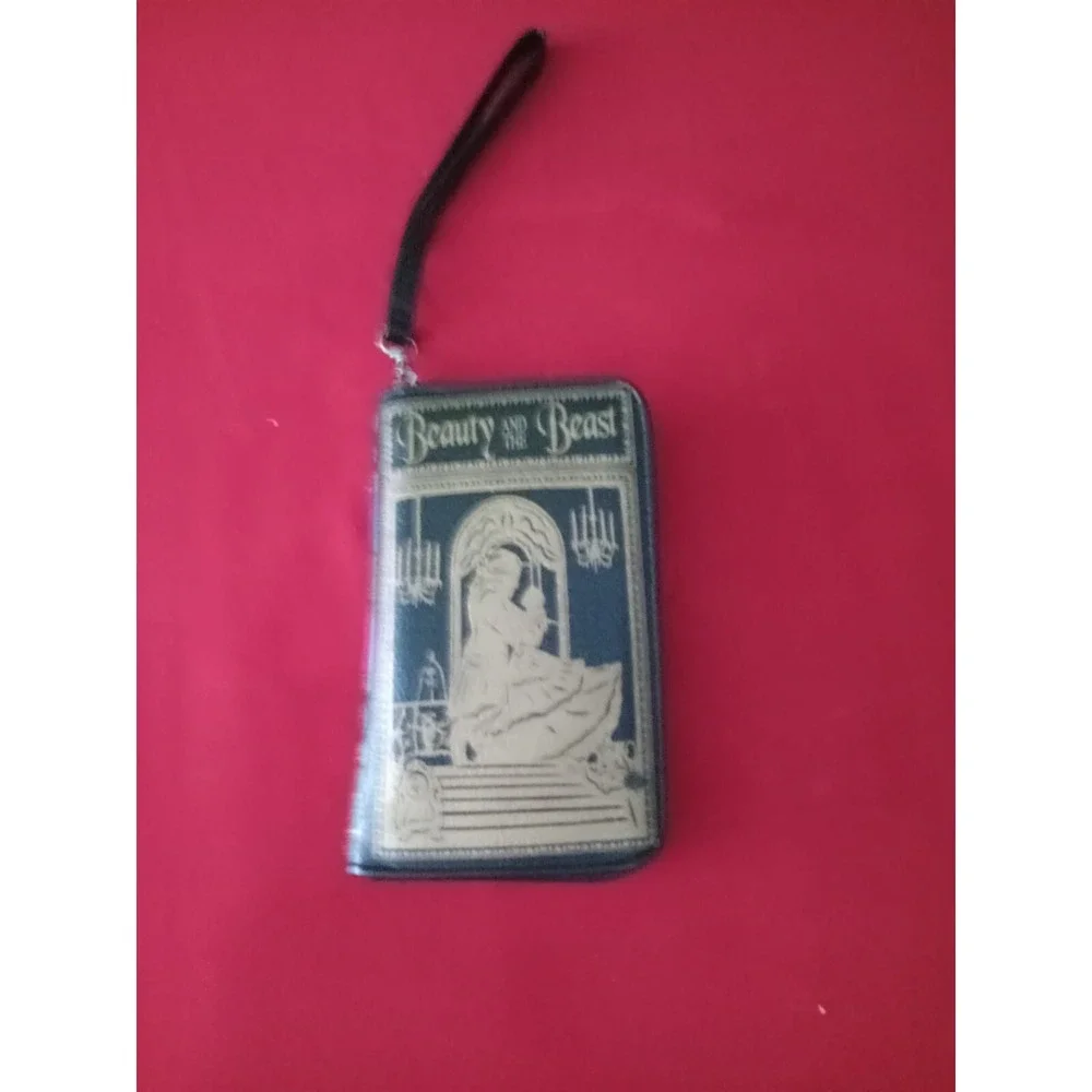 Beauty and the Beast Black Gold Checkbook Wallet Wristlet Mens